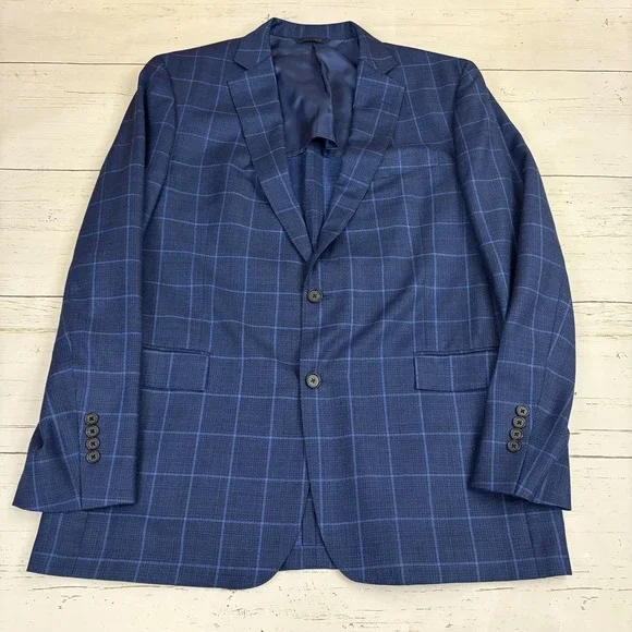 Brooks Brothers Blazer Unstructured Sport Coat Men 44L Blue Wool Reda Regent Fit