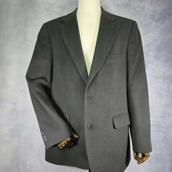 Brooks Brothers Blazer Mens 44L Green Camel Hair Two Button Sport Coat