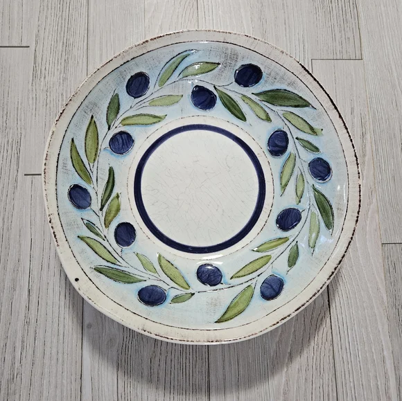 Crate & Barrel Gianna Pasta/Soup Bowl‎ Retired Pattern Earthenware Rare Italy 9