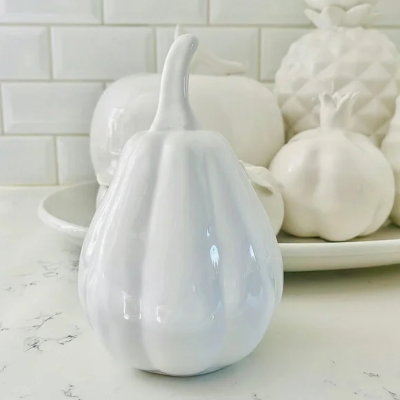 Crate&Barrel Small White Ceramic Gourd