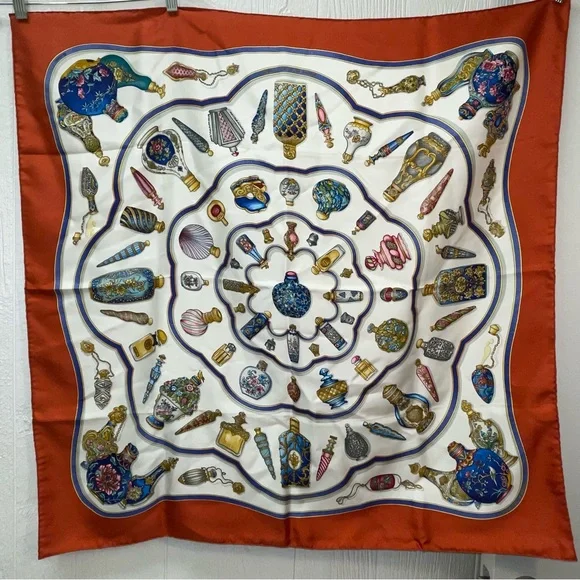 Hermes Silk Scarf! Hermes Perfume Design Scarf! Luxury Scarf!