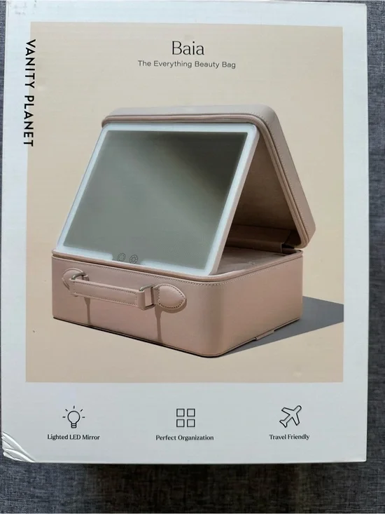 Baia Lighted Makeup Organizer Travel Case in Blush Pink