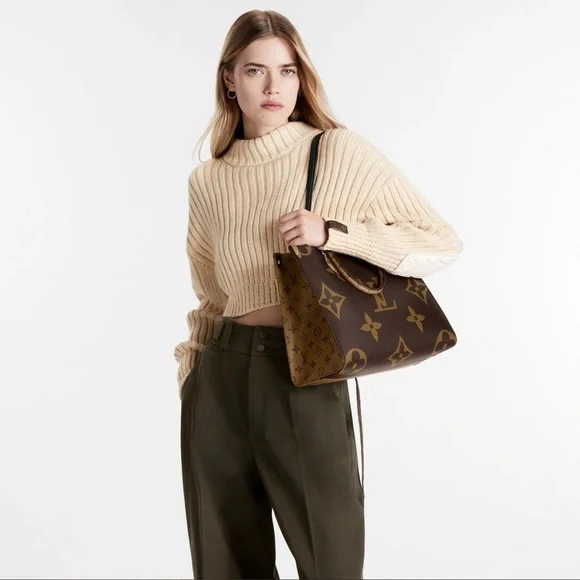 Louis Vuitton LV Tote Bag On the Go GM Brown Monogram Giant