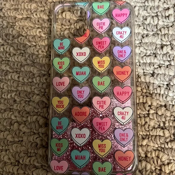 iPhone 11 Pro Max candy heart glitter case