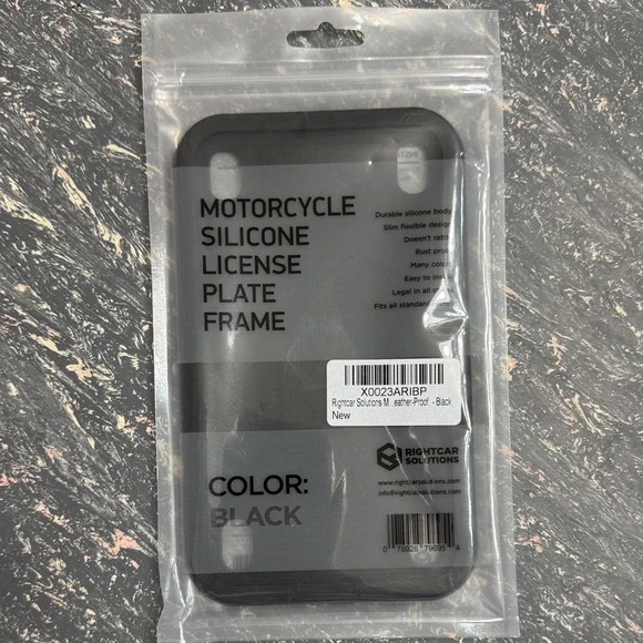 Black Silicone Motorcycle License Plate Frame