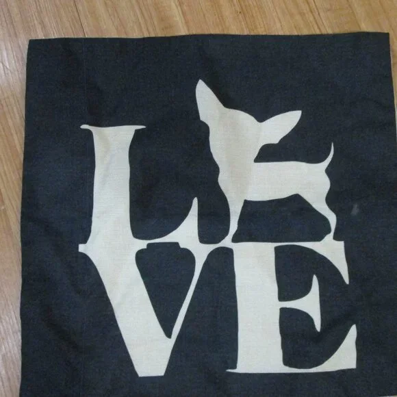 Chihuahua LOVE pattern canvas Unstuffed Pillow case Couch,bed cuteness!