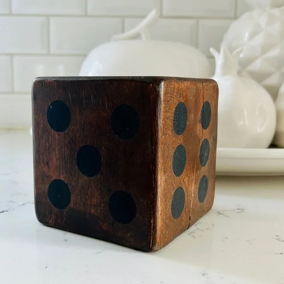 Crate&barrel Rustic Oversized Wooden Dice