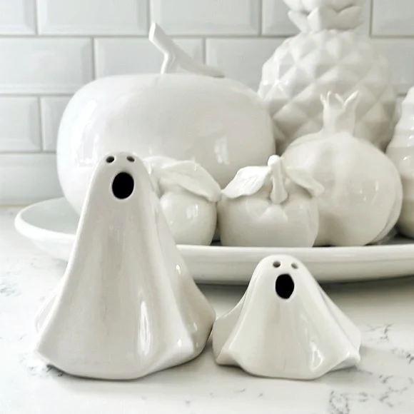Crate&barrel LED Ceramic Halloween Ghosts