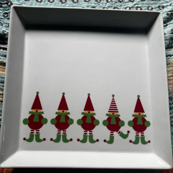 Crate & Barrel Jingle Elf Serving Platter