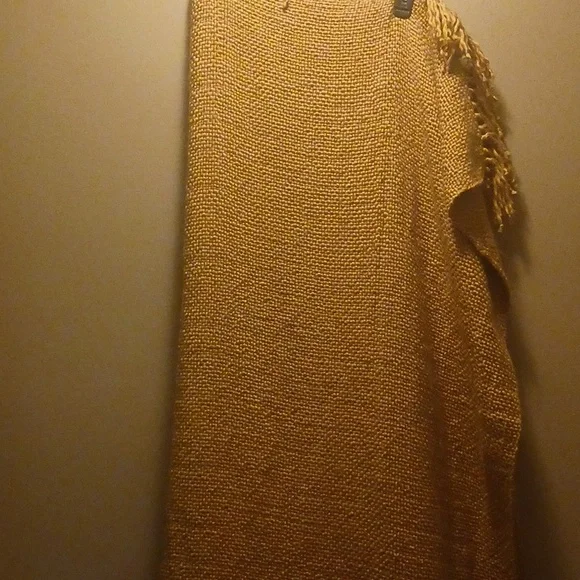 Crate & Barrel Mustard Indian Throw 55x70