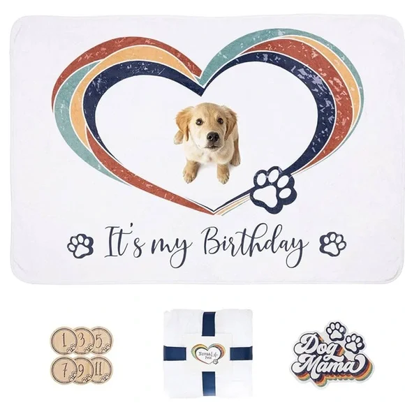 NIP Pet Birthday Milestone Blanket set