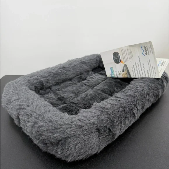 MidWest Homes for Pets Bolster Dog or Cat Bed 18L-Inch Gray Comfortable Bolster