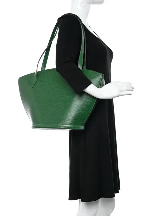 Louis Vuitton Saint Jacques PM Green Epi Leather Tote Shoulder Bag Authentic
