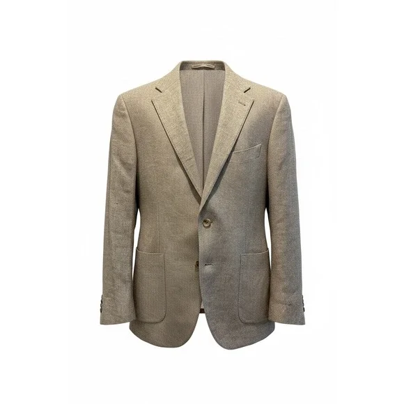 Proper Cloth Mens Beige Wool Linen Twill Sport Coat Blazer TC-J317 di Fabio 44R