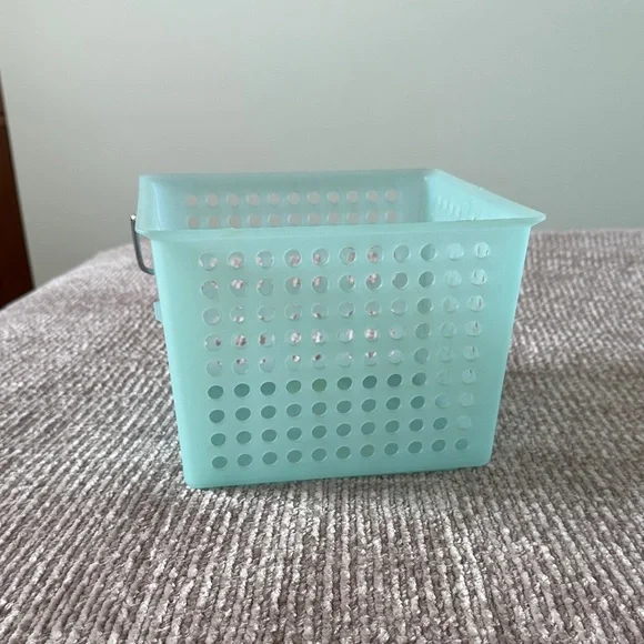 Crate&Barrel Light Green Perforated Basket