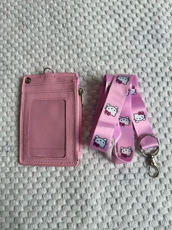 Hello Kitty Pink Lanyard with Matching ID Wallet