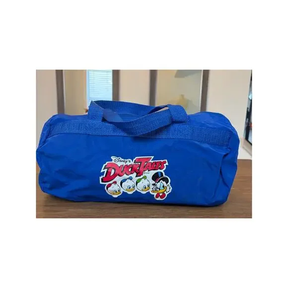 Disney DuckTales Vintage Blue Duffel Bag Kids Travel Gym Tote