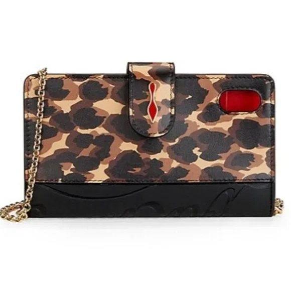 CHRISTIAN LOUBOUTIN Iphone 11 Pro Loubi-flap Leopard-print Leather Phone Case