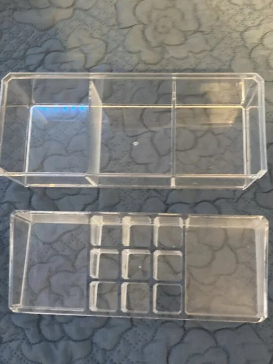 Lot of Two (2) Plastic Makeup / Cosmetic Organizers