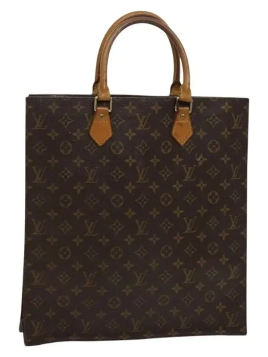 LOUIS VUITTON Monogram Sac Plat Hand Bag M51140 LV Auth 119040