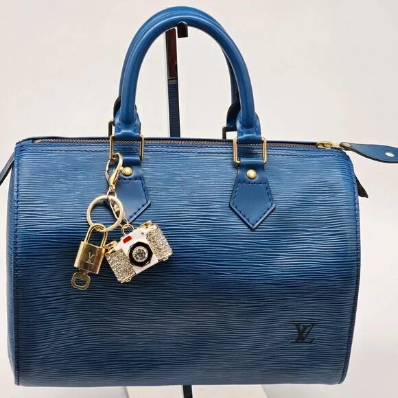 Authentic Louis Vuitton Gold Lock 🔒 Keychain Bag Unbranded Camera Charm LV