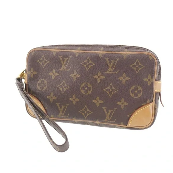 LOUIS VUITTON LV Used Marly Dragonne PM Clutch Bag Monogram