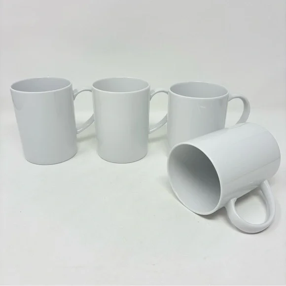 Crate & Barrel White Coffee Mug 12oz Set of 4