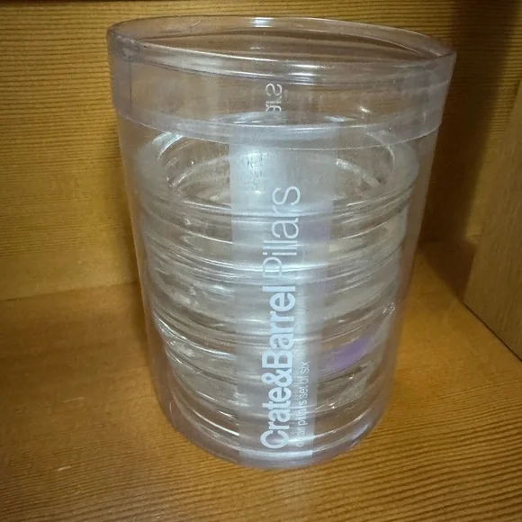 Set of 12 Glass Crate & Barrel Candle holders