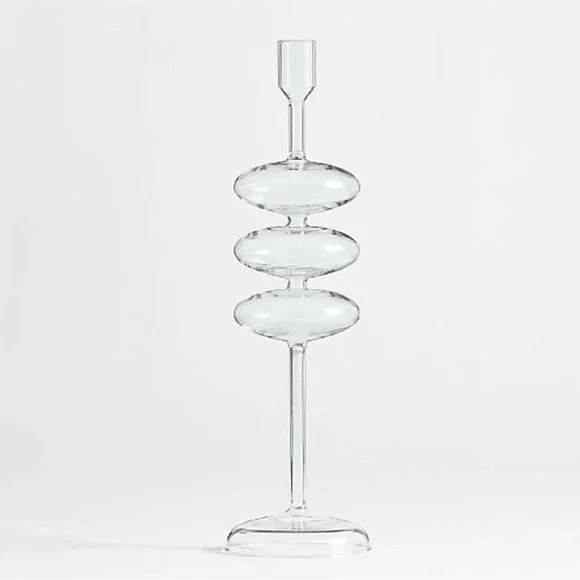 New! Crate&Barrel Glass Candle Holder 13.7”