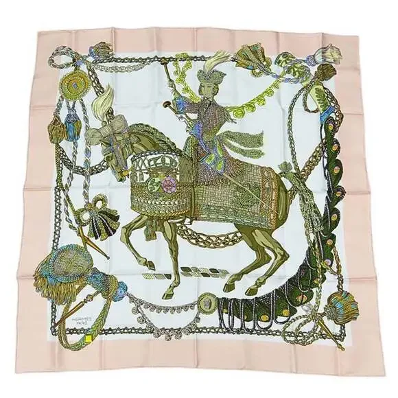HERMES Pink Silk Scarf