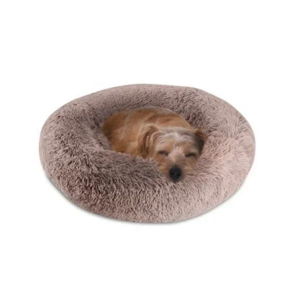 Pet Napper Donut Fluffy Relaxing Comfortable Dog Bed Blush Size S NEW