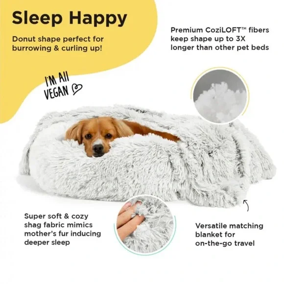DONUT SHAG BUNDLE BED AND BLANKET FROST 23