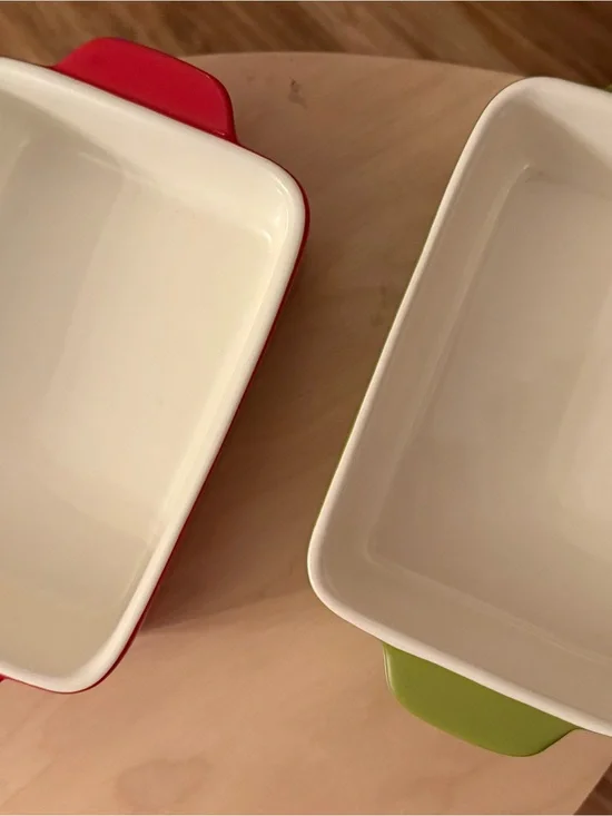Green & Red - Crate & Barrel Ceramic Baking Dishes