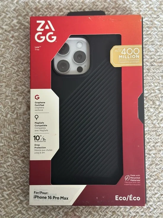 ZAGG Eco Snap Graphene iPhone 16 Pro Max Case — Black