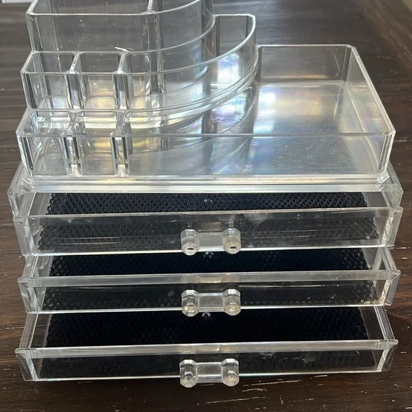 Clear Acrylic Multi-Drawer Makeup and Jewelry Organizer - Clear