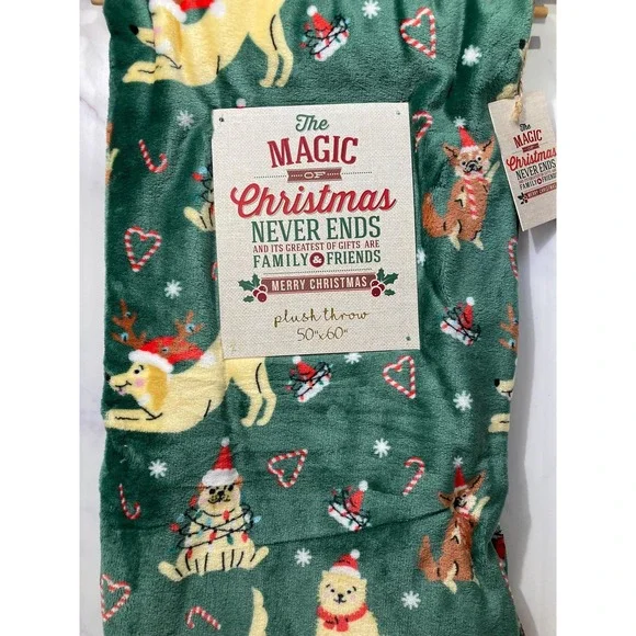 Christmas Throw With Dogs On It New Adorable Design