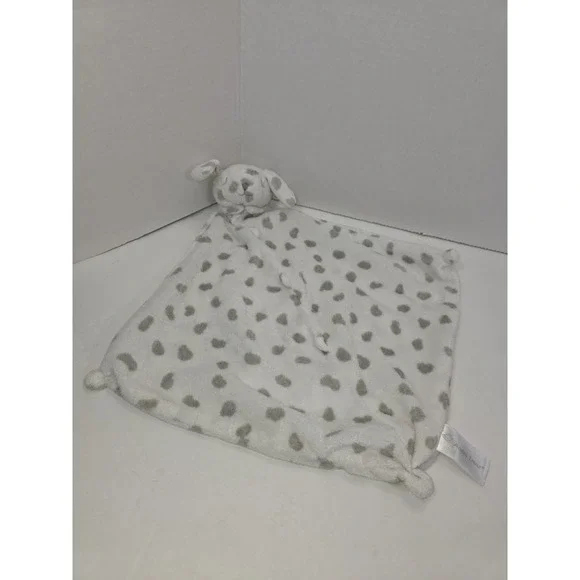 Angel Dear Plush Puppy Dog Knotted Security Baby Blanket Gray & White Lovey