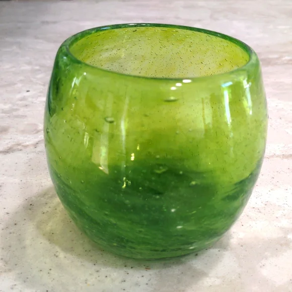 EUC Crate & Barrel Calypso Green Votive Candle Holder