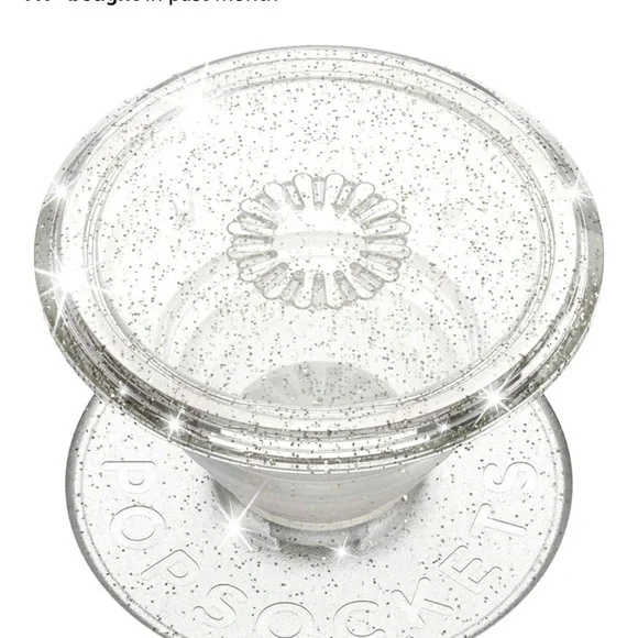 PopSocket Clear with Silver Glitter
