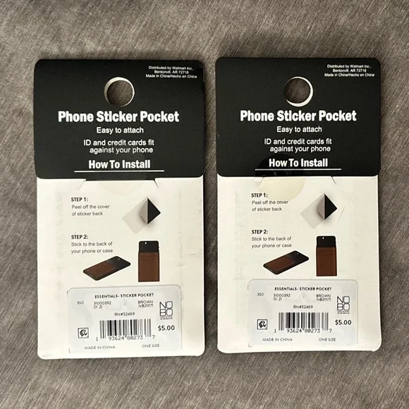No Boundaries Tan Phone Sticker Pocket, Set of 2, NIP