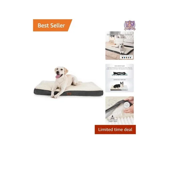 Orthopedic Waterproof Dog Bed for Large Dogs - Removable, Machine Washable Cover