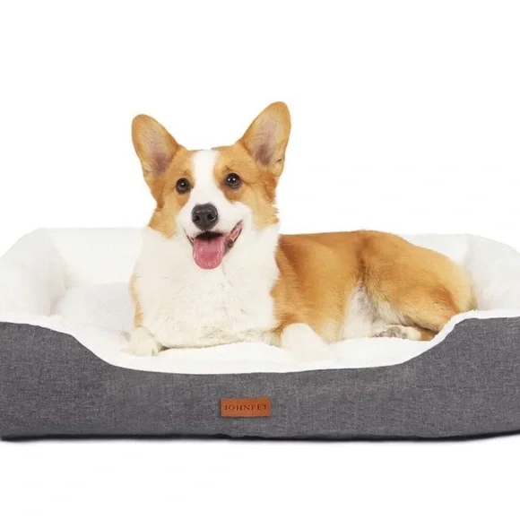 JOHNPEY Dog Beds for Large Dogs Up to 75 lbs, Comfortable and Fluffy