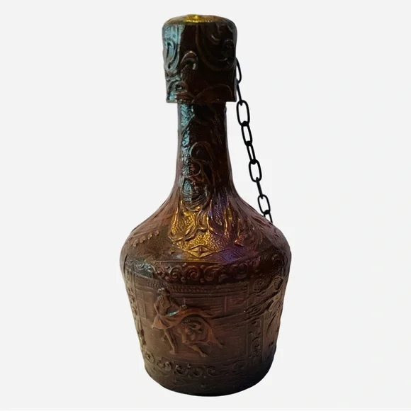 Vintage Spanish Matador Leather Wrap J Albinana Bottle Jug w/ Cork