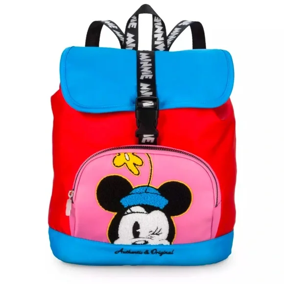 Disney - Kids Minnie Mouse Backpack blue/ red/ pink nylon‎ bag Mickey & Co