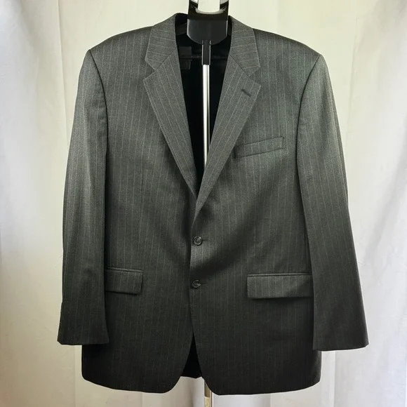 Lauren Ralph Lauren Mens Grey Pinstripe Wool Blazer Sport Coat 47R Canada
