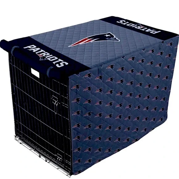 Pegasus Sports NFL New England Patriots Pet Crate Cover, Navy Blue 28 x 42”