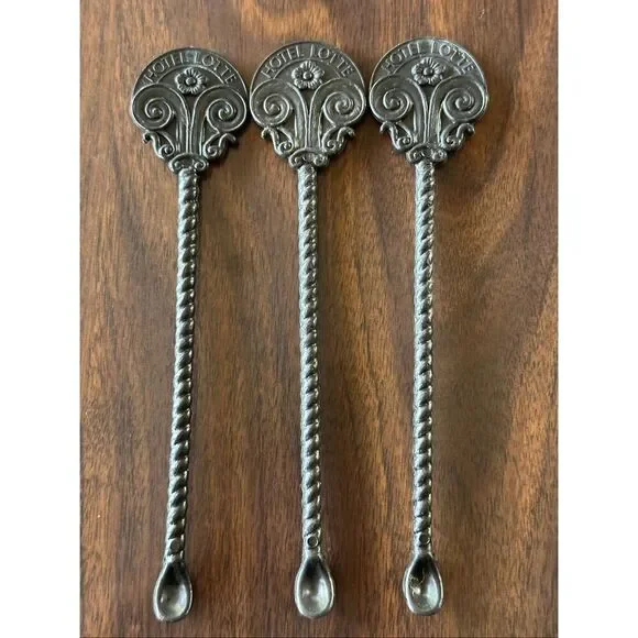 Vintage Hotel Lotte Swizzle Stick Drink Cocktail Spoon Stir Barware Collectible