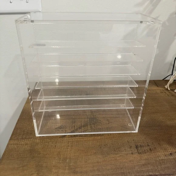 White Makeup Organizer with Multiple Tiers