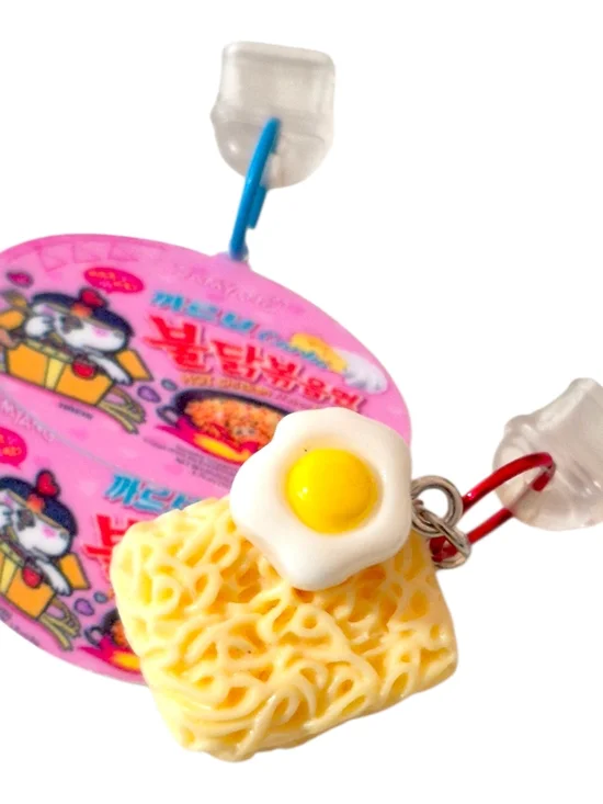 BULDAK Yellow Ramen Noodle Type C Dust Plug☆ Fried Egg Charm