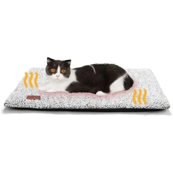Self Warming Cat Bed Self Heating Cat Dog Mat, Light Gray, 24 x 18 inch